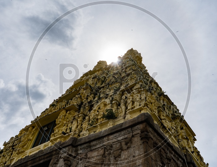 Hindu Temple Shrine Of  Belur Chennakeshava Temple With Sky As Background