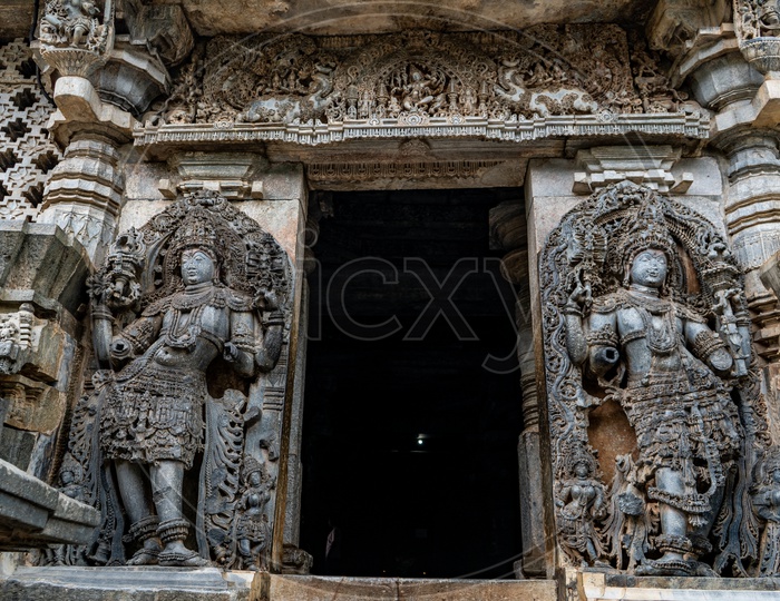 Ancient Hoysala Architecture Of  Belur Chennakeshava Temple With Wall Sculptures  And Ancient Designs