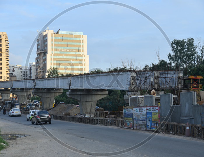 Under Construction Flyover bridge At Botanical Garden Road