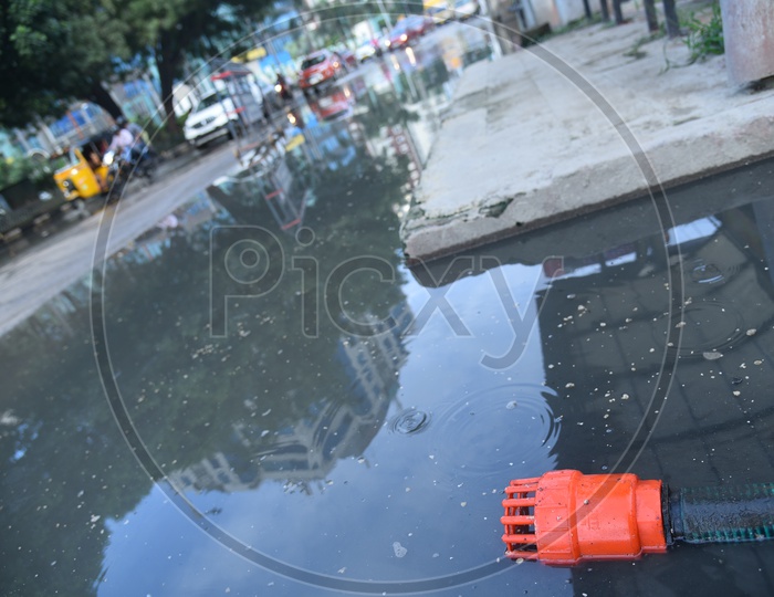 Stagnated Drainage or Sewage  water Pumping Using Motor pump At Kothguda Signal