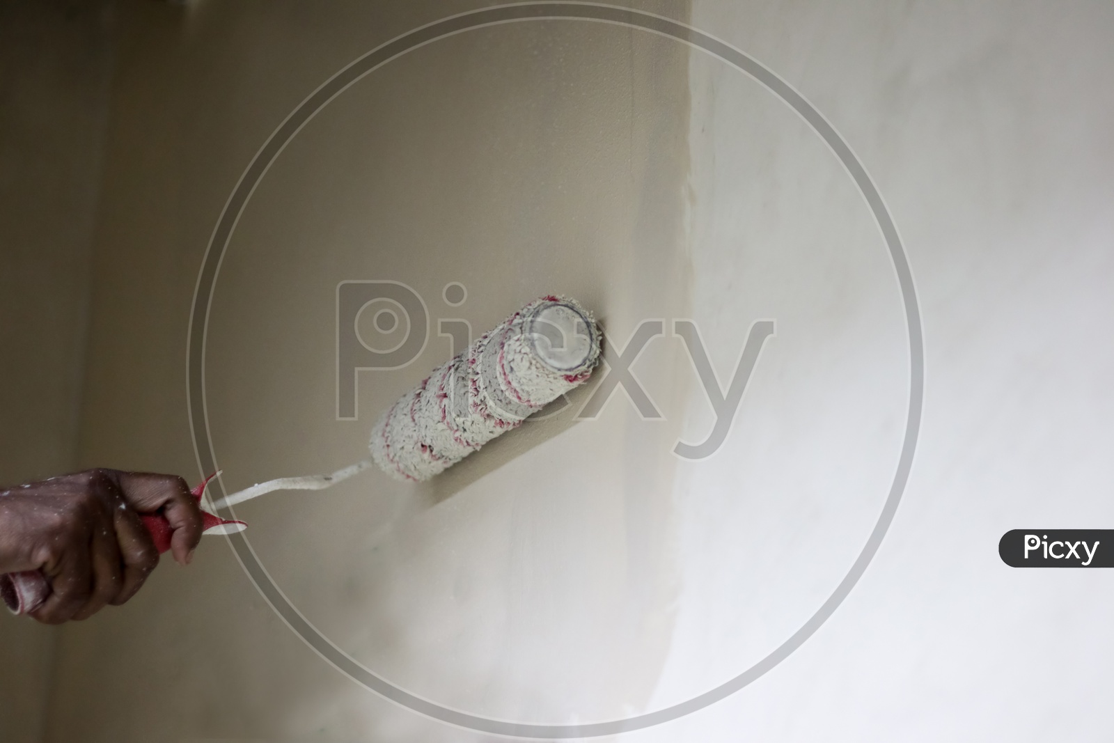 A canvas roller brush for painting walls