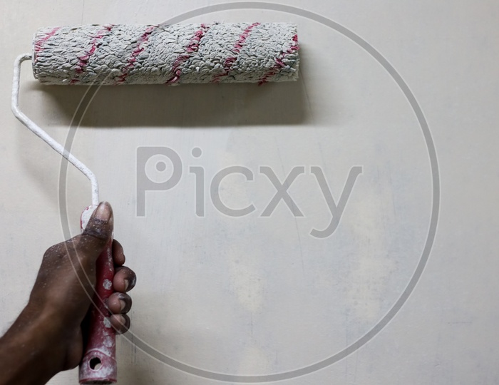 A canvas roller brush for painting walls