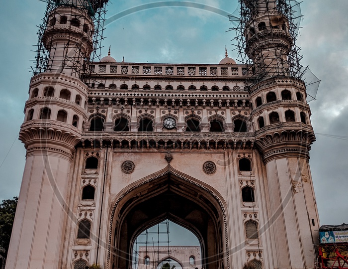 Charminar View With Blue Sky As Background