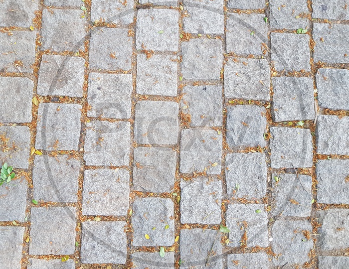 Stone Bricks Closeup Patterns On  Foot Path  Forming a Background