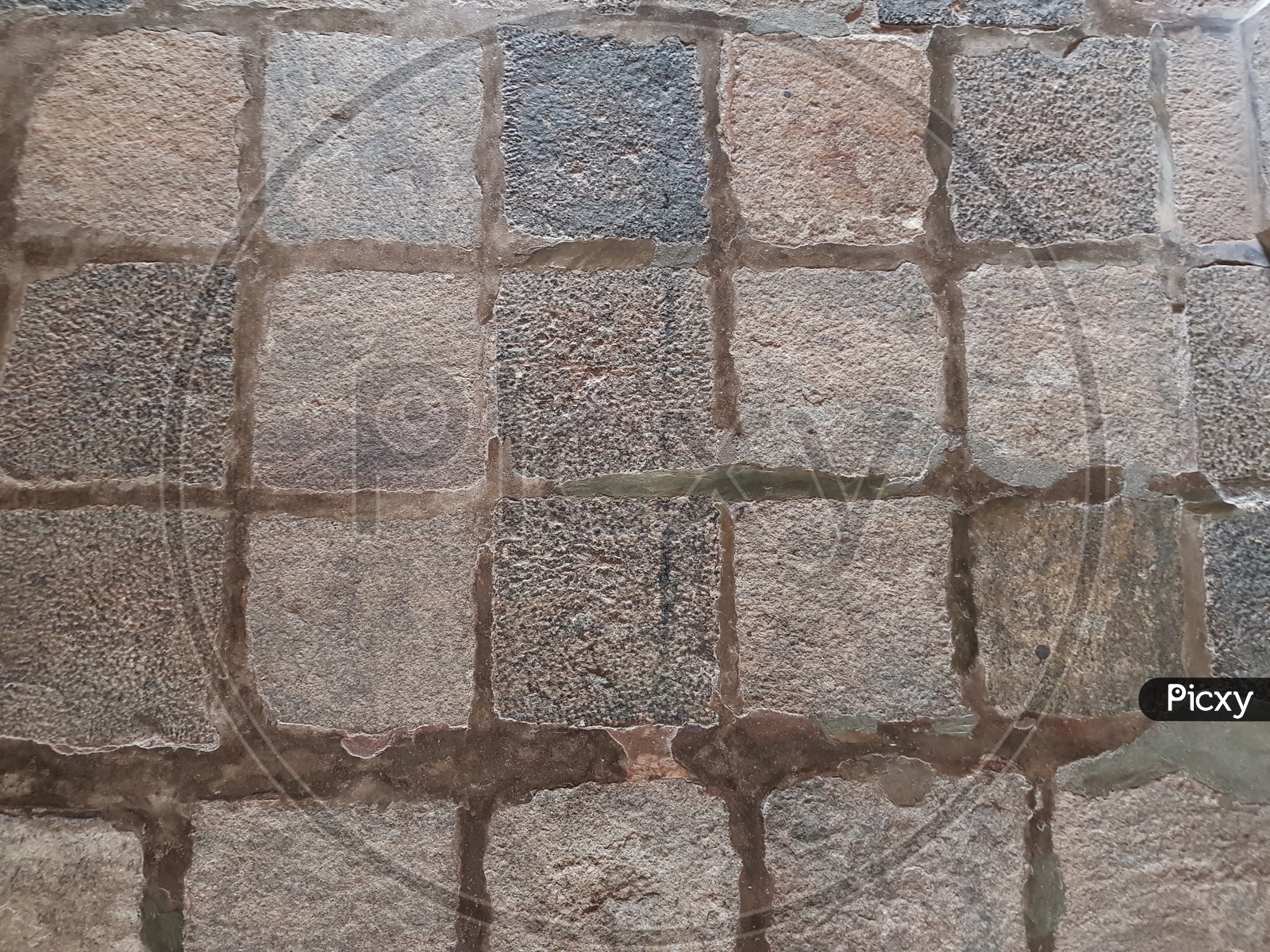 Stone Bricks Closeup With Patterns On  Foot Path  Forming a Background