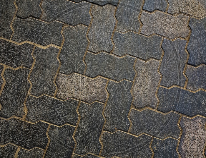 Interlocking Cement Pavement Patten Texture Rock For Background Floor