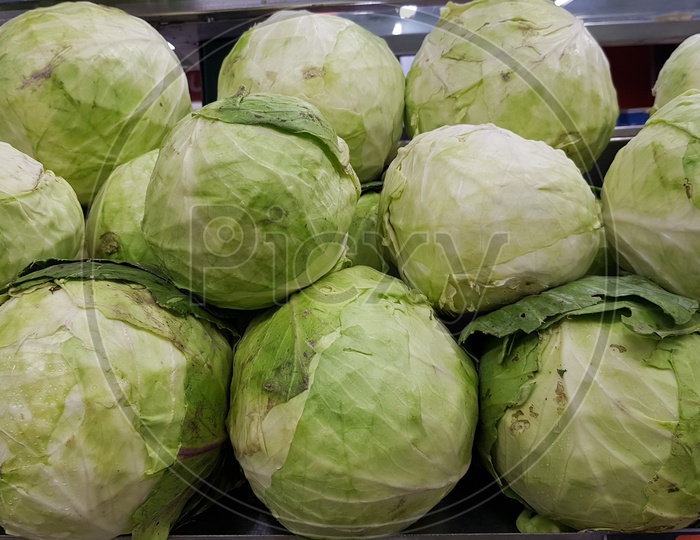 Cabbage In Vegetable Super Market For Sale
