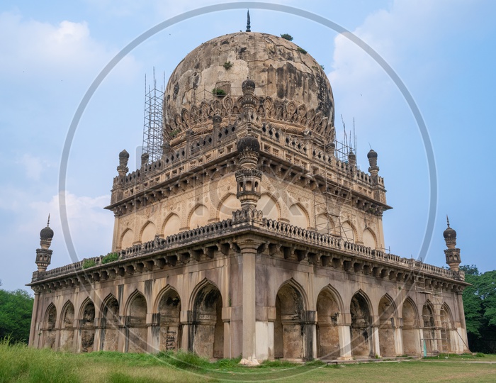 Architectural View Of Qutub Shahi Tomb With Dome Structure