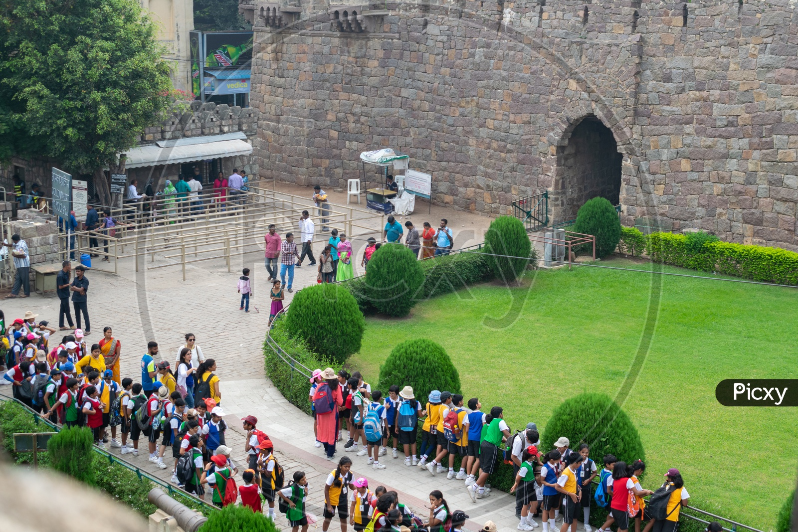 Goldconda Fort View with Visitors And Tourists