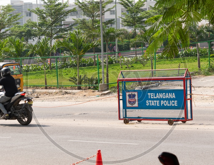 Barricades By Hyderabad Traffic Police  in Hyderabad City