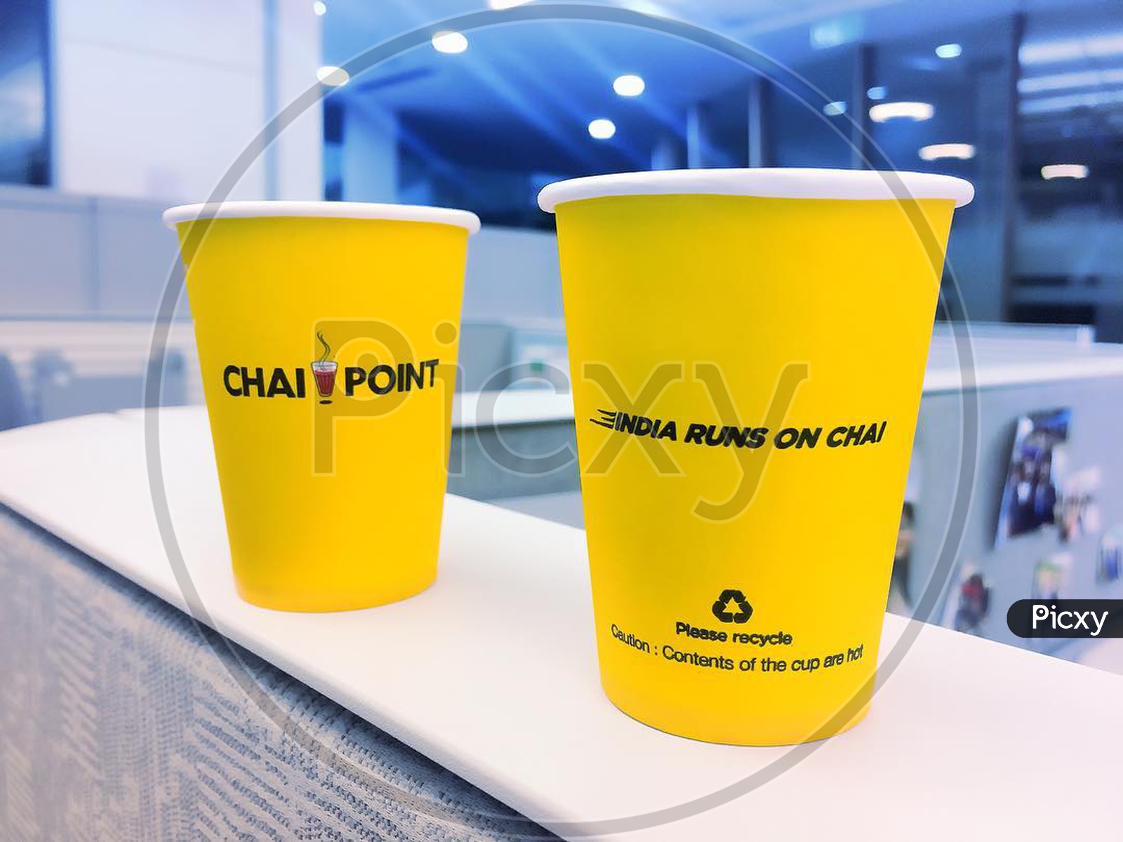 Chaipoint tea cups in office at cubicles