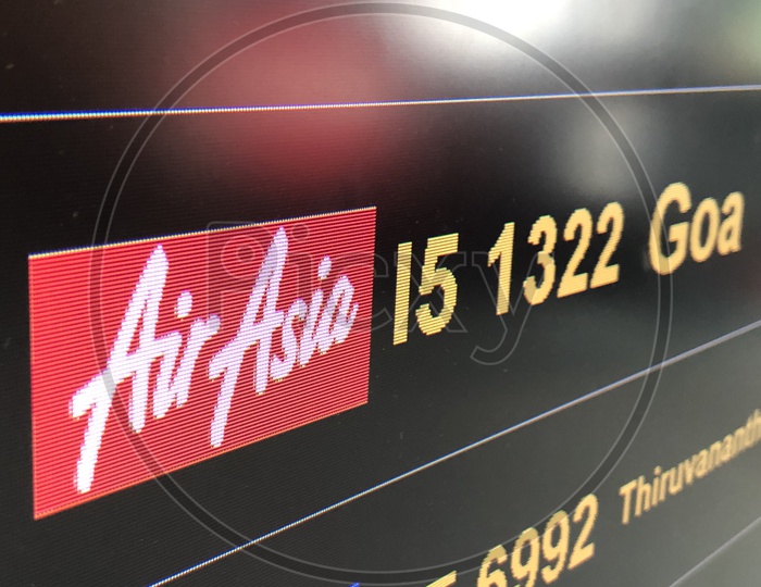 Air Asia Goa flight on sign board