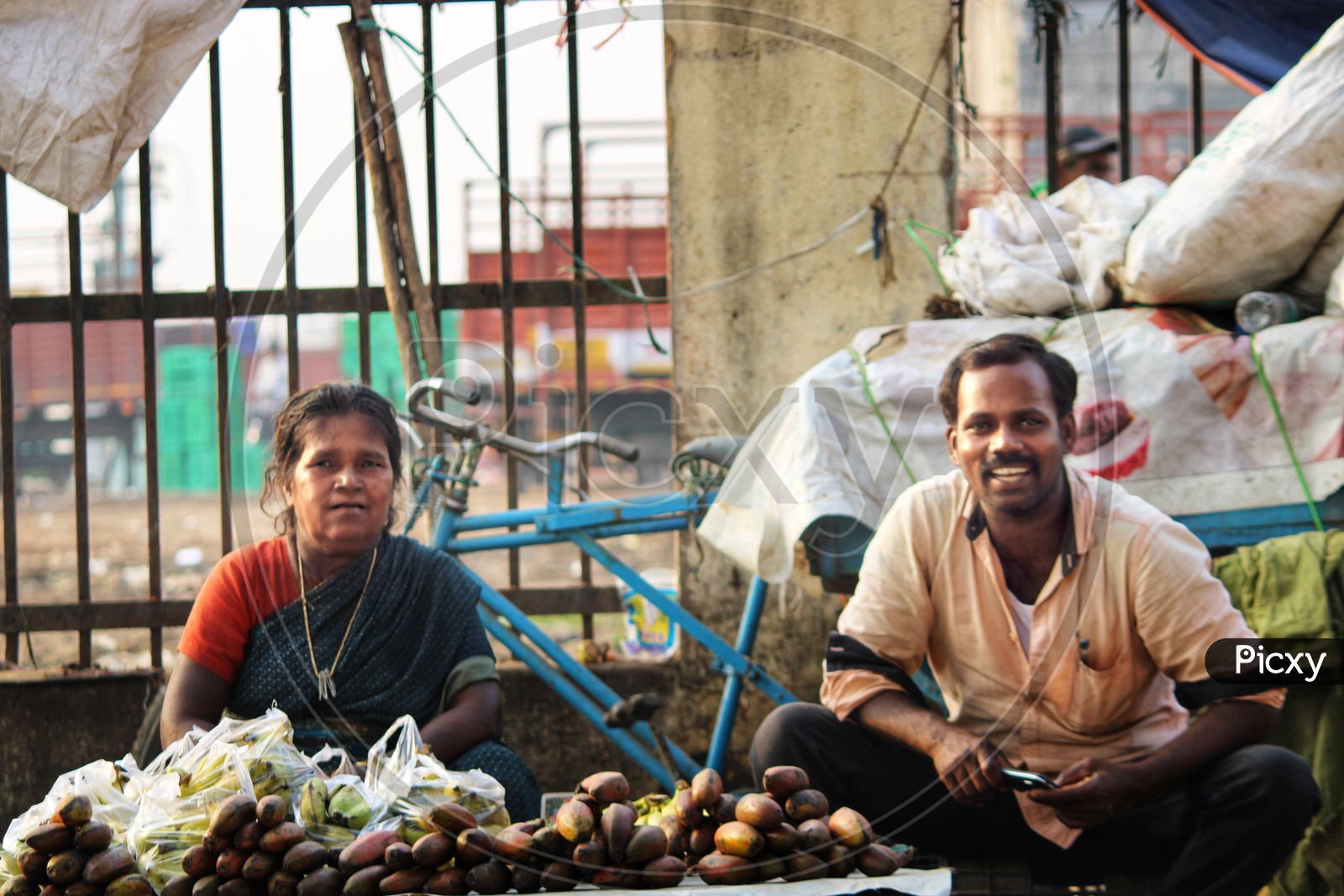 A Banana Vendor on Streets