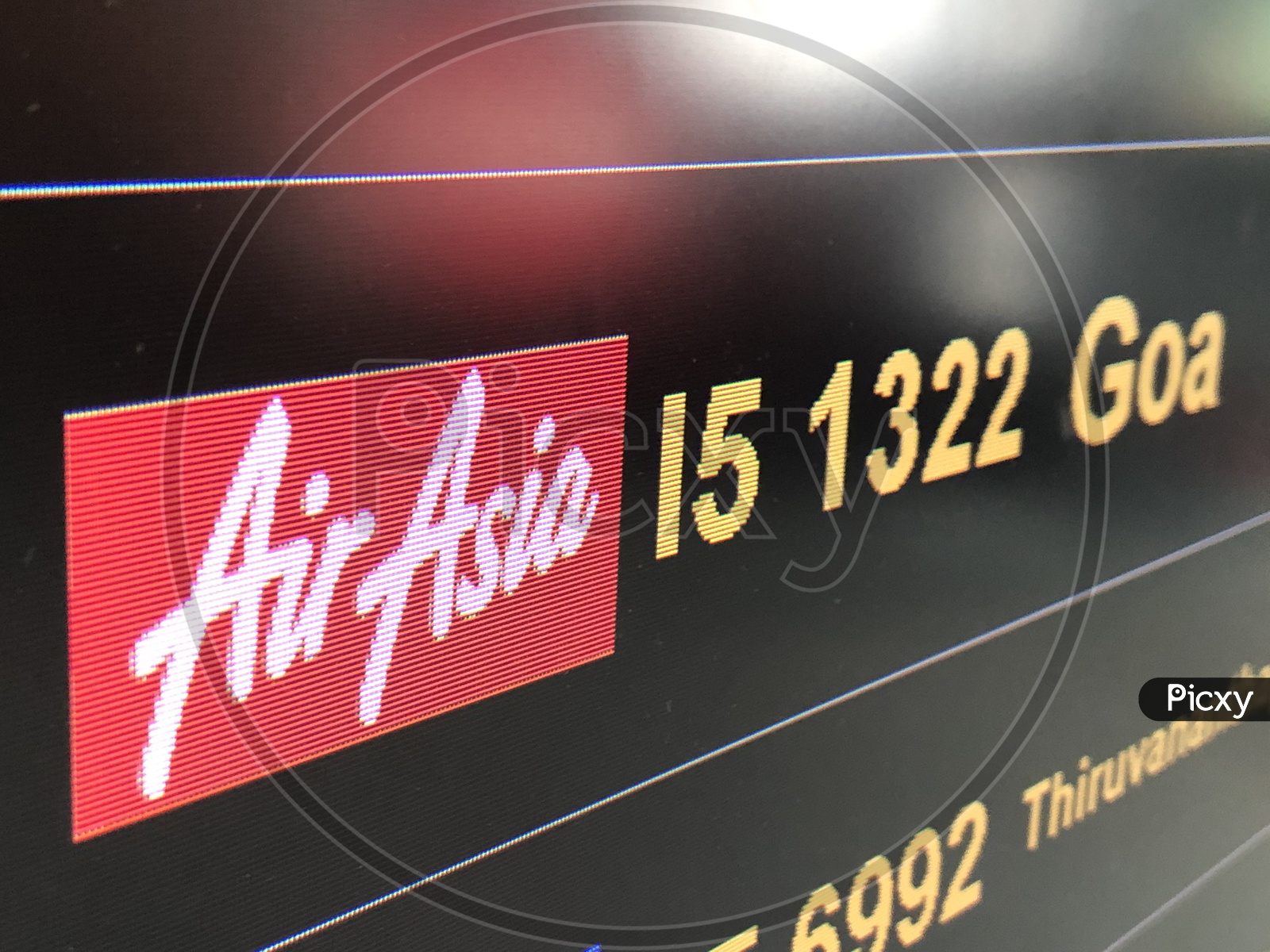 Air Asia Goa flight on sign board