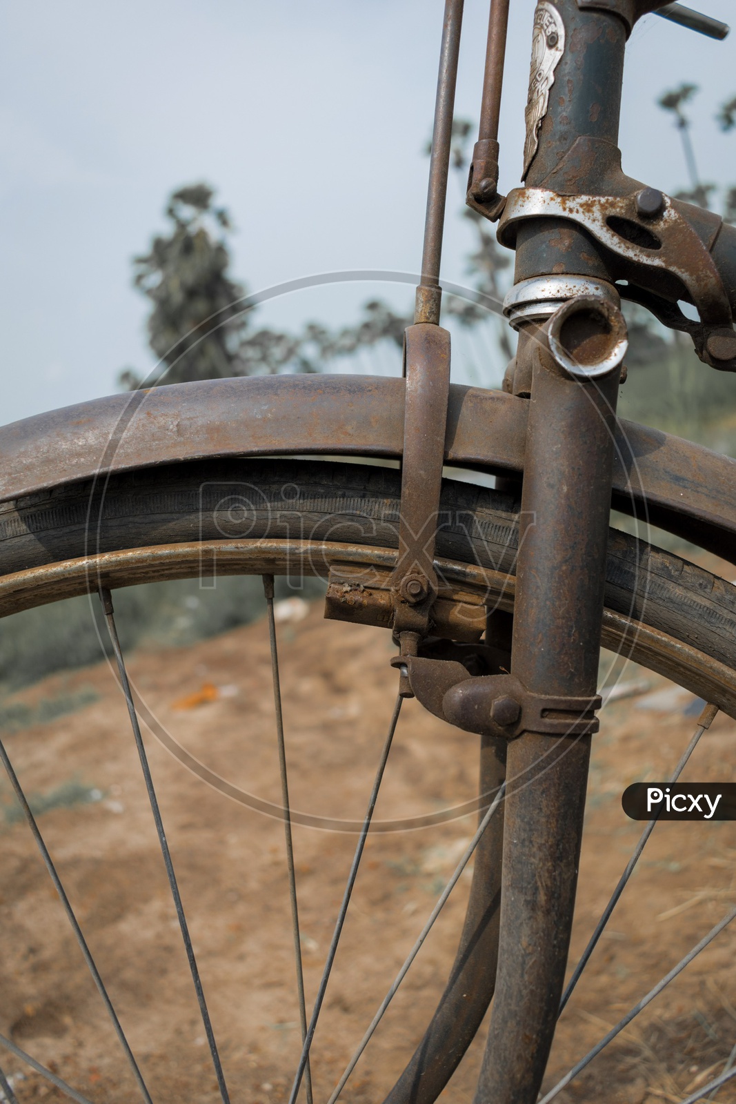 Brakes of old vintage bicycle
