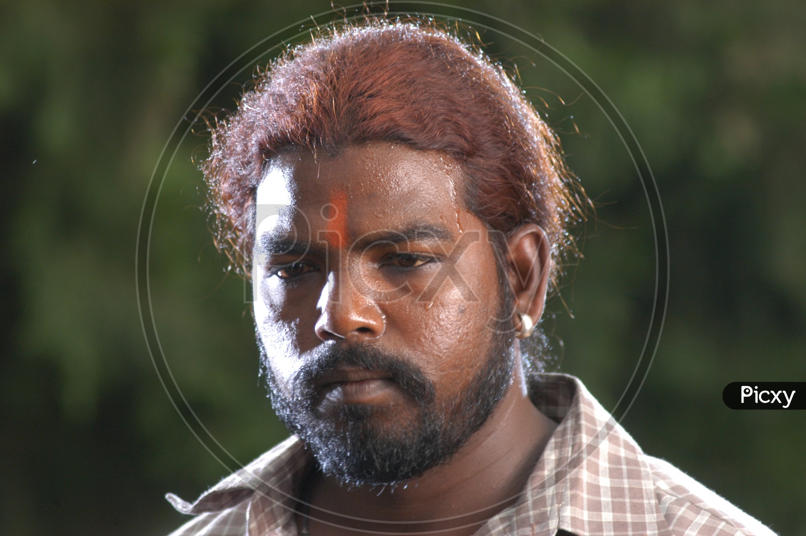 Indian Man With Long Hair And Beard  Or Goon In Telugu Movies During Movie Working Stills