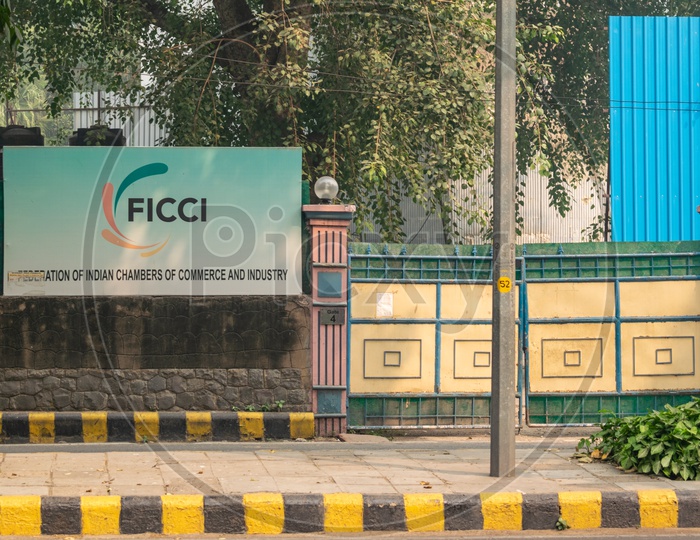 FICCI Name Board At a Office In Delhi