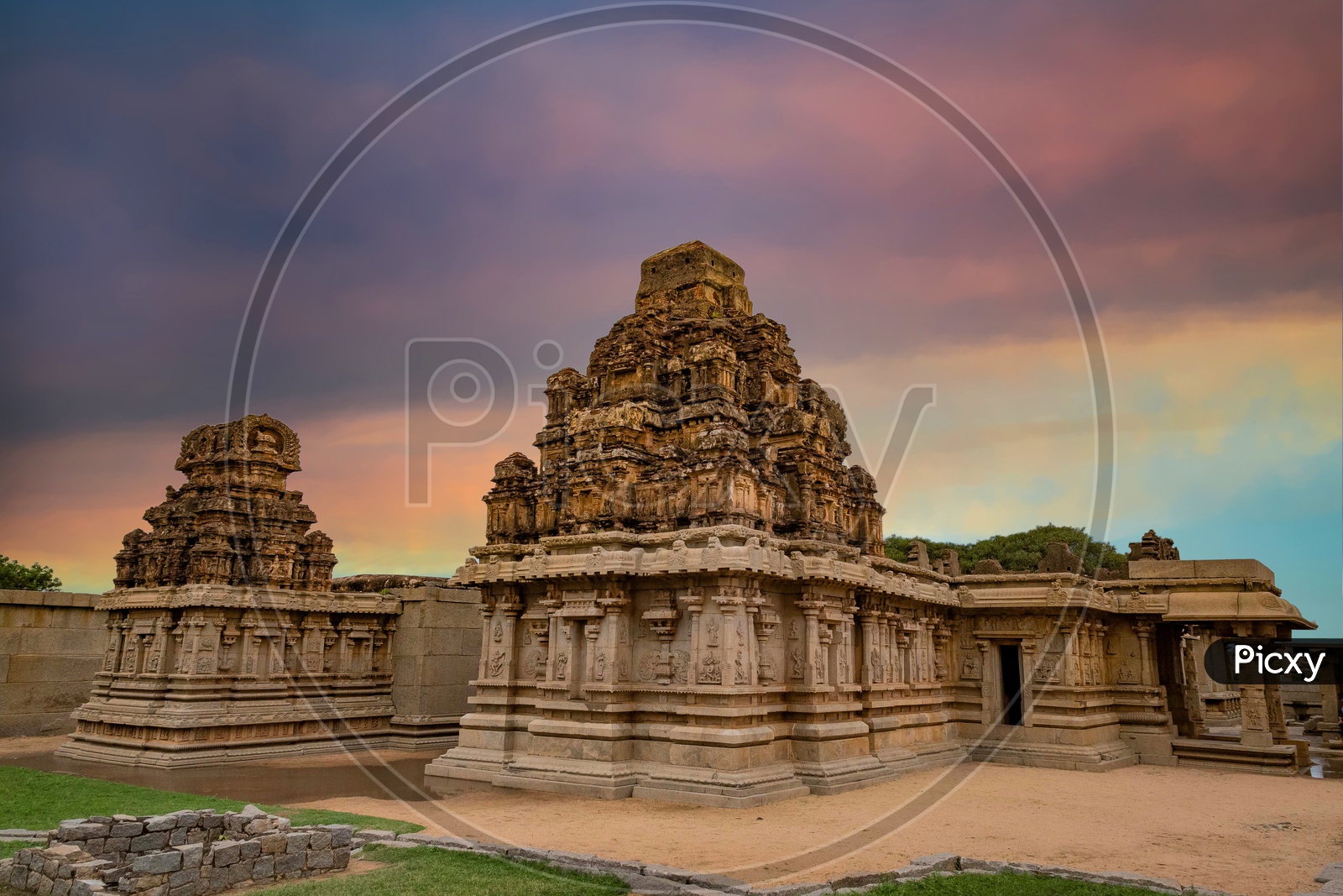 Temples of Hampi during Dusk hours