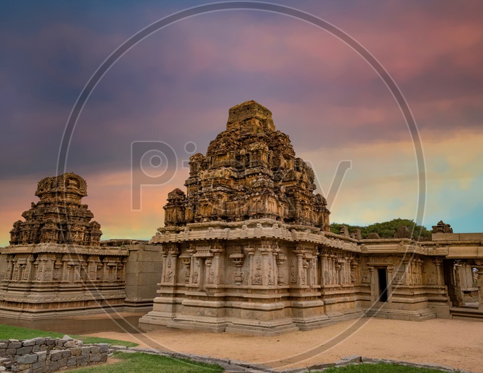 Temples of Hampi during Dusk hours