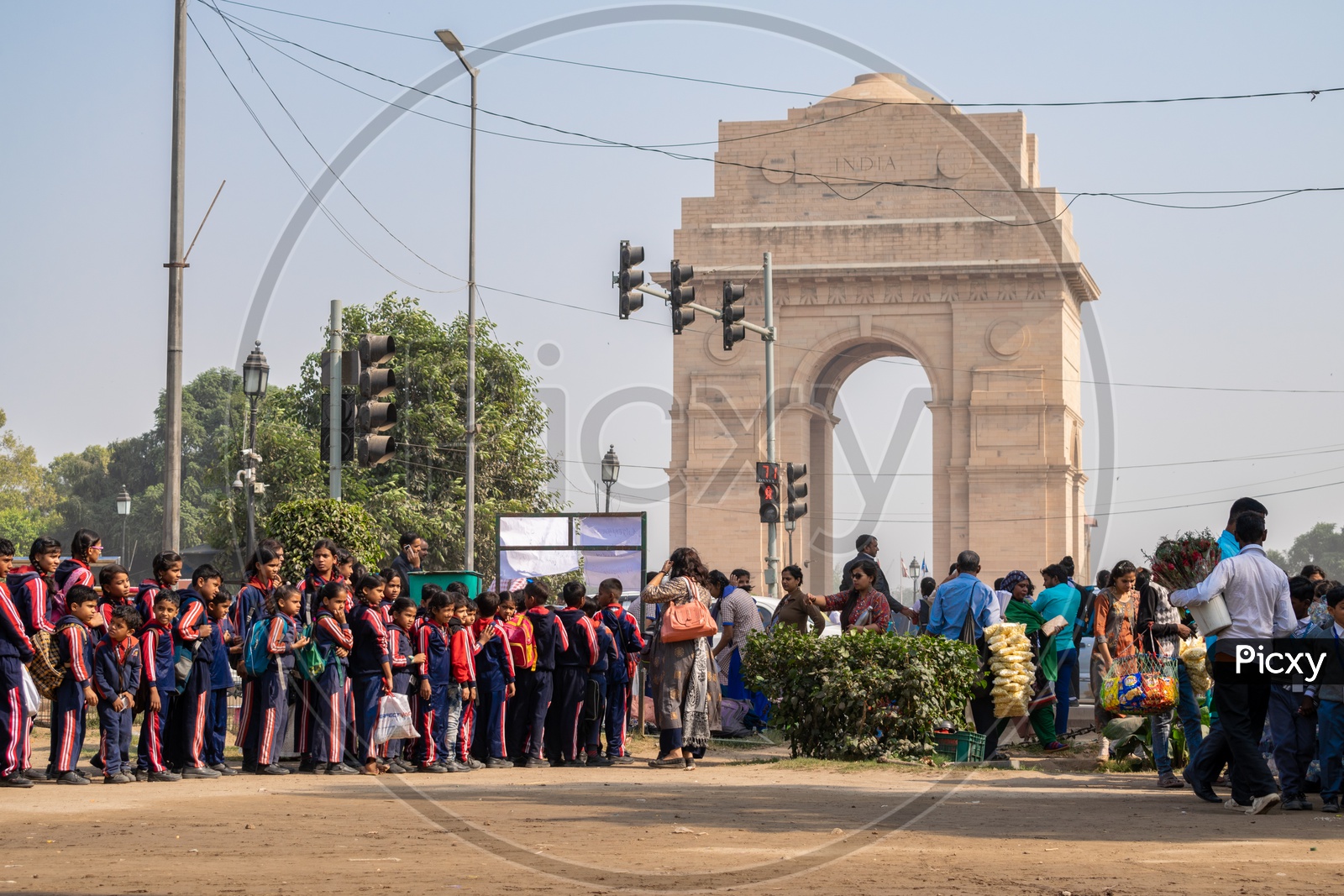 Indian School Children at India Gate in Delhi