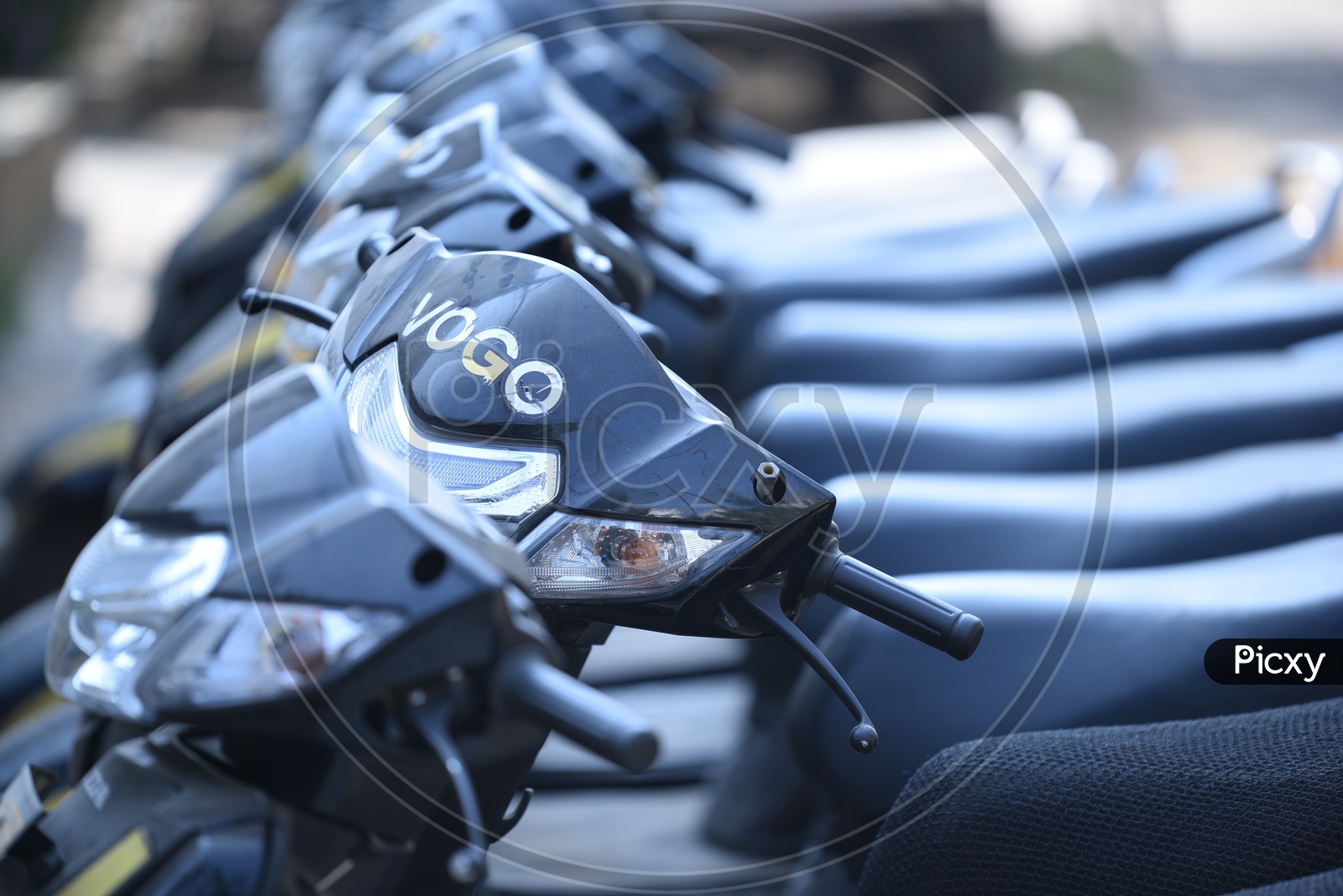 VOGO Rented Bikes Parked At a Hub Or VOGO Station