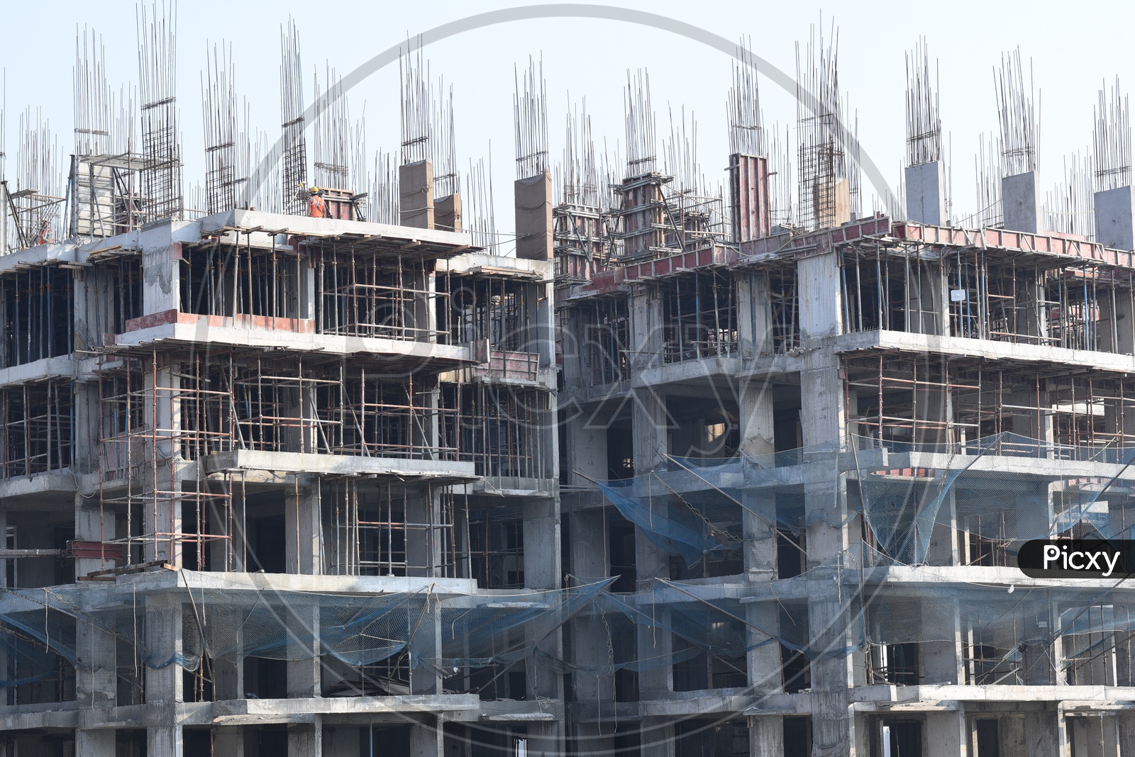 Under Construction  Buildings Or Apartments With  Construction Workers in Kothaguda