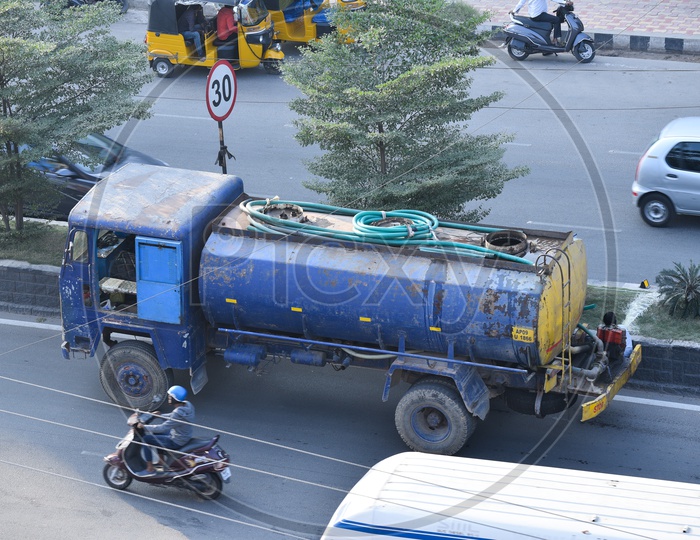 GHMC Water Tanker on Hyderabad City Roads