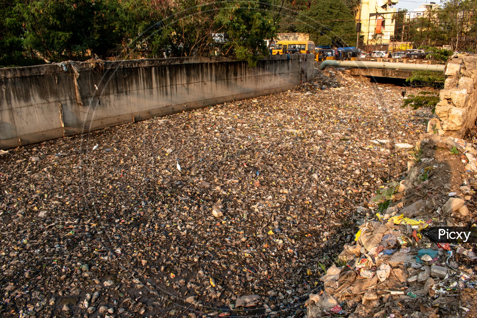 Canal/Drainage at Masab tank clogged because of plastic waste.