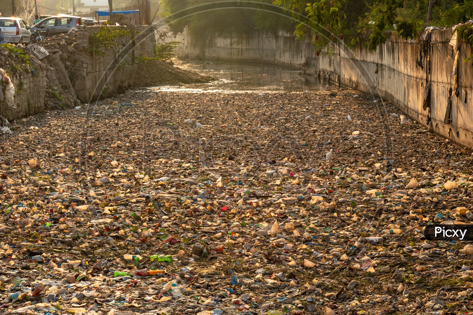 Drainage at Masab tank clogged because of plastic waste.