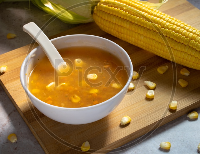 Sweet corn soup | Food Photography