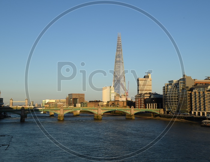 London Bridge And Southwark bridge On river Thames