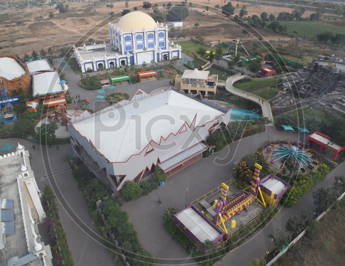 Aerial View Of Amusement Park