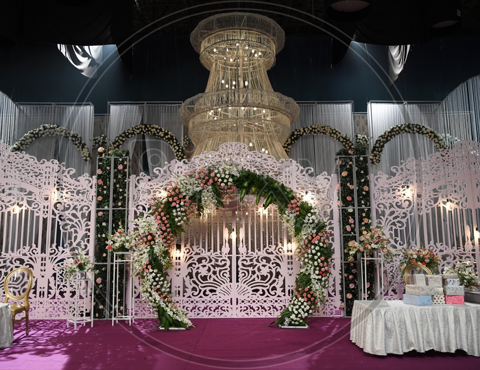 Decoration of Stage with Flowers