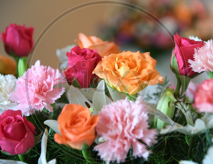 Flowers in a Bouquet Closeup