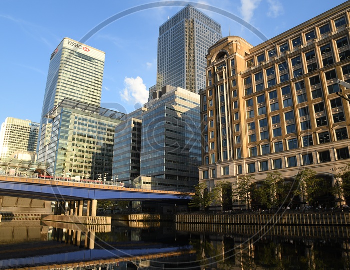 HSBC Tower Building  View From A London Pool River Bank