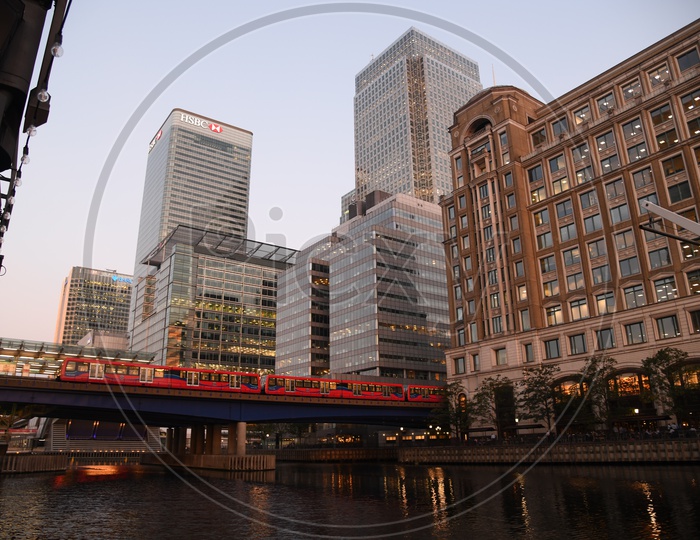 HSBC Tower Building  View From A London Pool River Bank