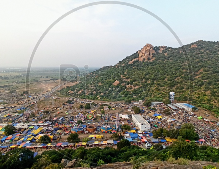 Kurumurthy Jatara Mahabubnagar Telangana India Aerial view