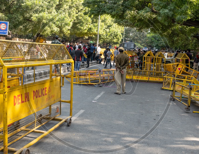 Barricades removed by JNU students during protest