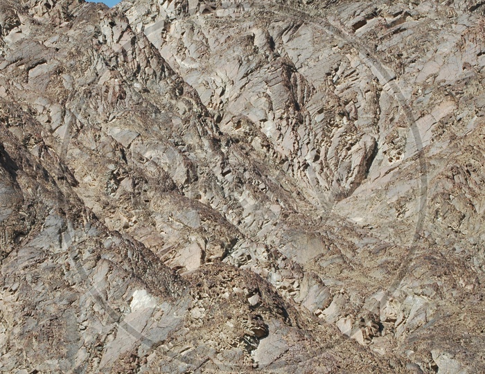 Texture And Patterns Closeup Of Sedimentary Rock Hills in Ladakh