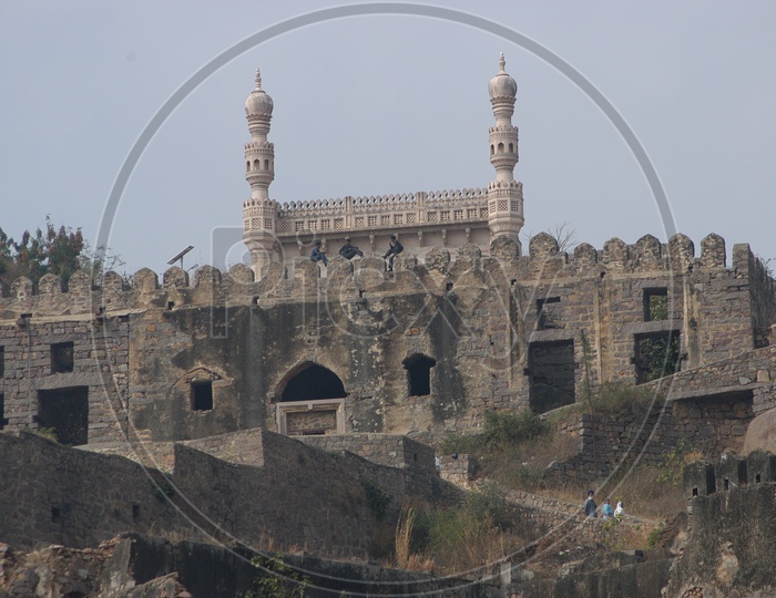 Golconda Fort With Tourists