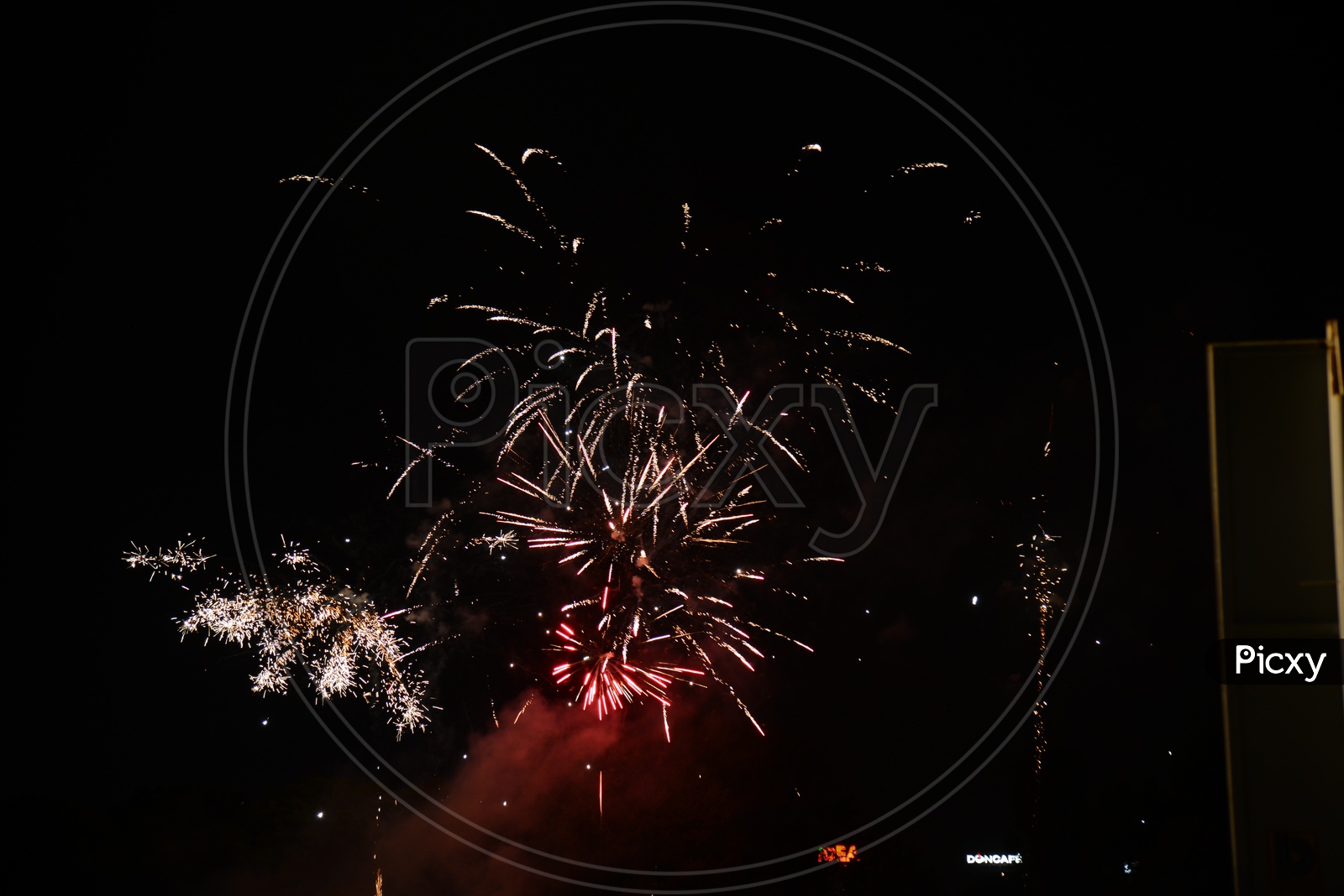 Diwali Festival  Fire Crackers Celebrations On Black Sky