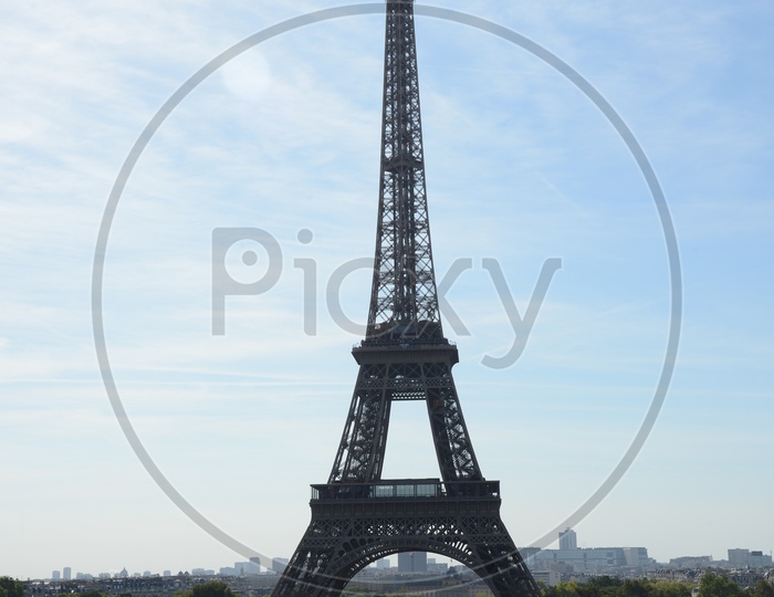 Eiffel Tower With Isolated Sky Composition