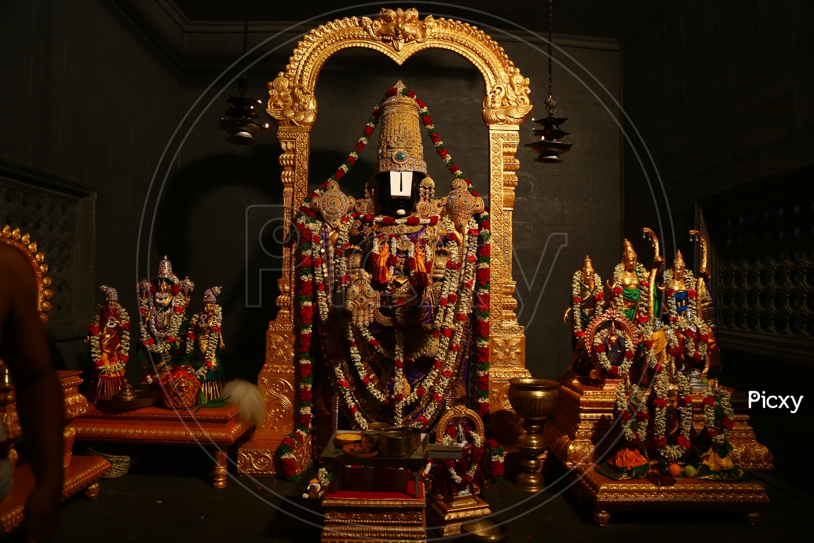 Hindu God Lord Venkateshwara Swamy Idol in an Temple