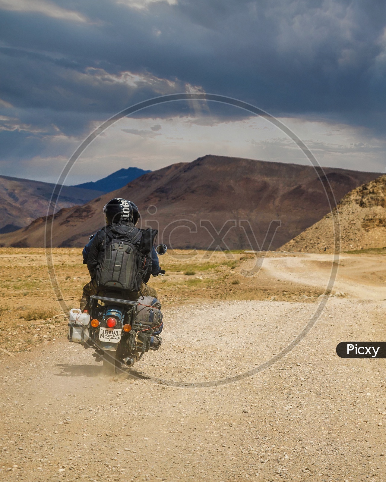 Biker riding On Ladakh Roads Kushok
