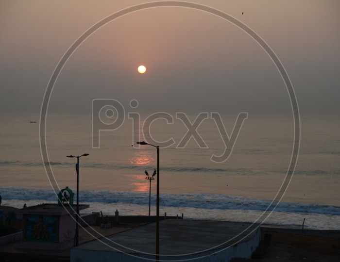 Sunset Over RK Beach In Visakhapatnam