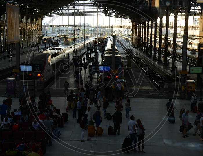Local Train Station in Paris City