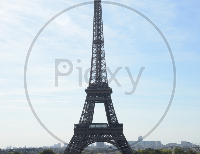 Eiffel Tower With Isolated Sky Composition
