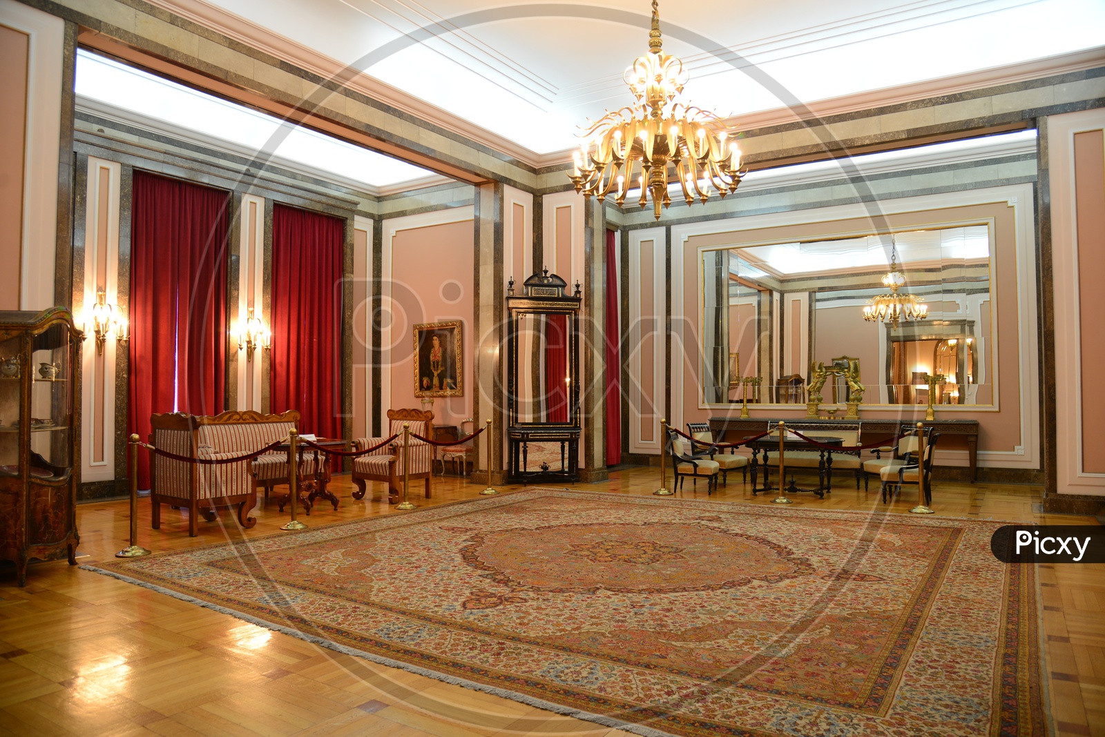 Interior Of  Opera Garnier Palace With Chandelier