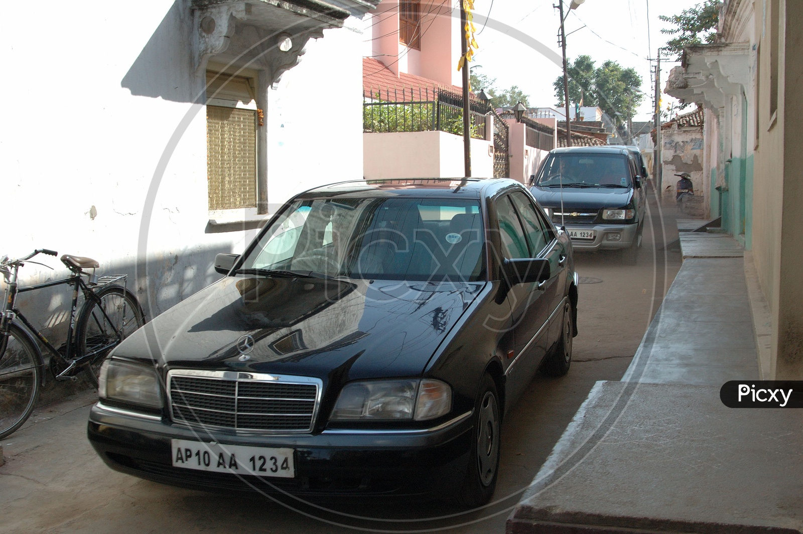 Benz Car In  Rural Village Streets