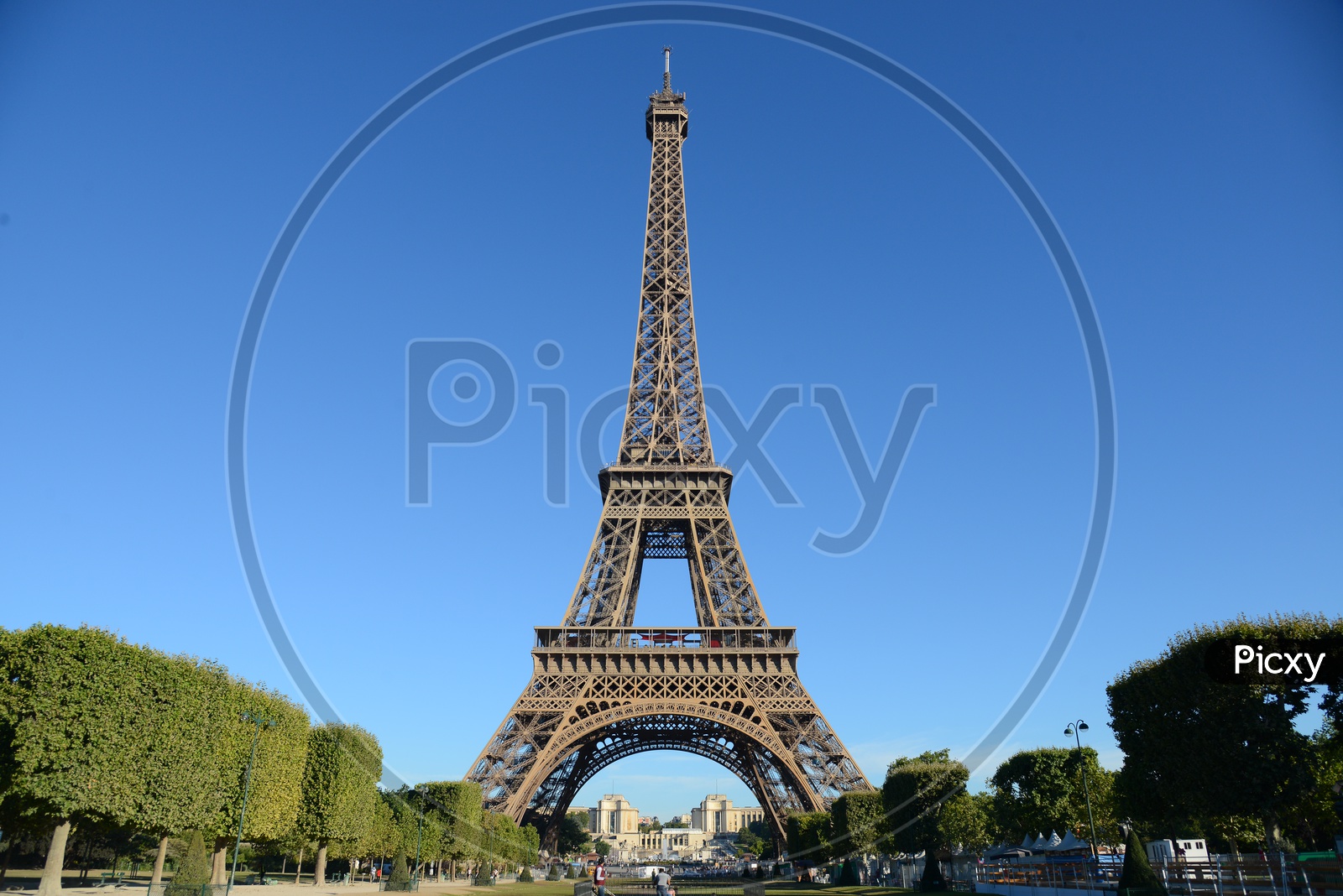 Eiffel Tower With Blue Sky Background